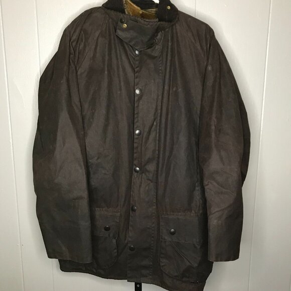 Vintage Barbour Beaufort A190 Brown Waxed Cotton Jacket, and Liner Sz 46 117 cm